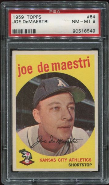 1959 Topps #64 Joe DeMaestri PSA 8