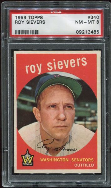 1959 Topps #340 Roy Sievers PSA 8