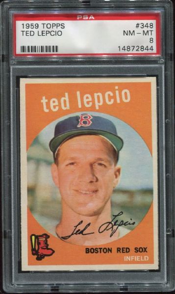 1959 Topps #348 Ted Lepcio PSA 8