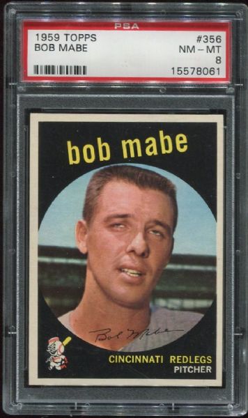 1959 Topps #356 Bob Mabe PSA 8