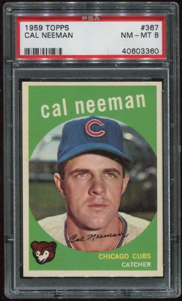 1959 Topps #367 Cal Neeman PSA 8