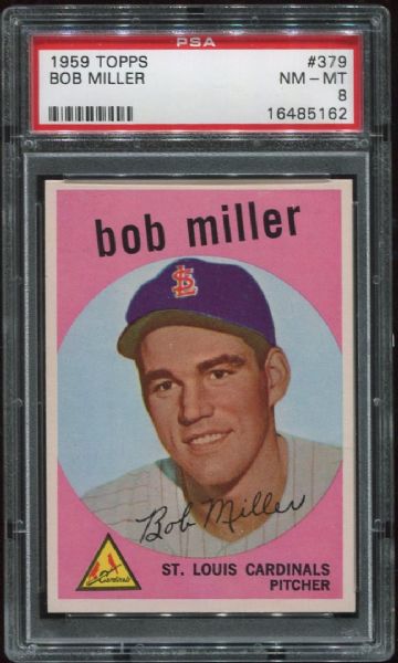 1959 Topps #379 Bob Miller PSA 8