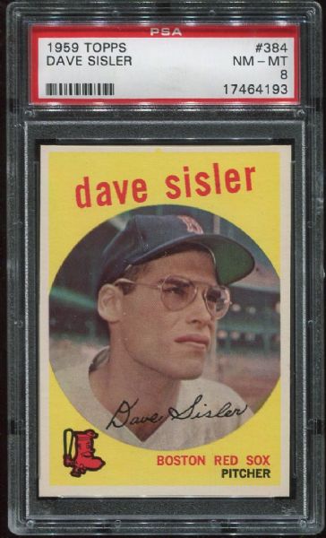 1959 Topps #384 Dave Sisler PSA 8