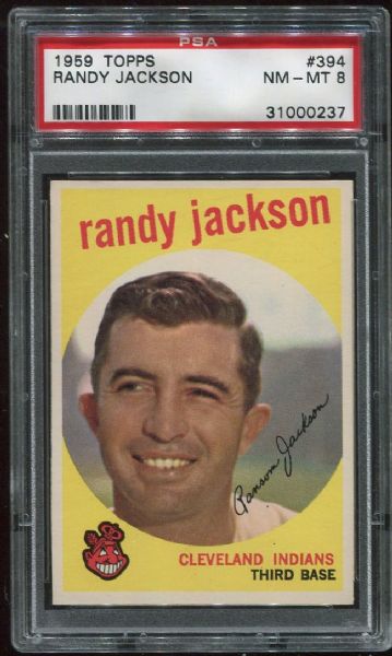 1959 Topps #394 Randy Jackson PSA 8