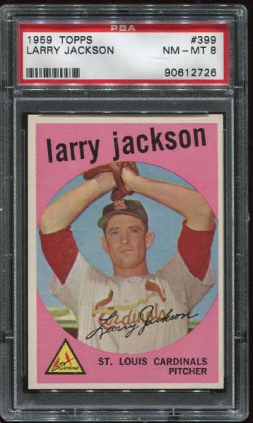 1959 Topps #399 Larry Jackson PSA 8