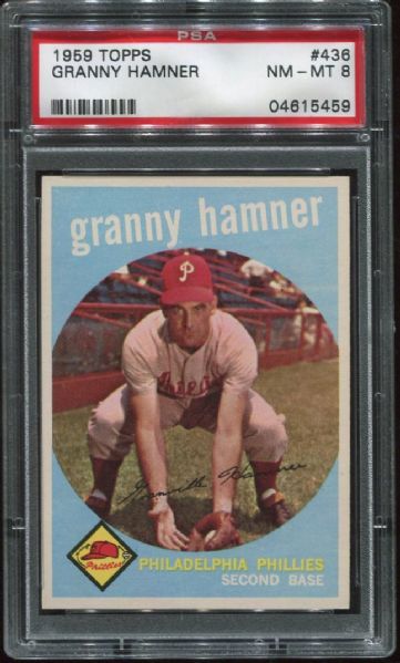 1959 Topps #436 Granny Hamner PSA 8