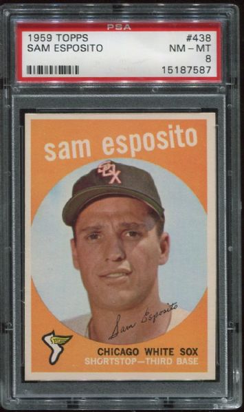 1959 Topps #438 Sam Esposito PSA 8