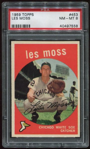 1959 Topps #453 Les Moss PSA 8