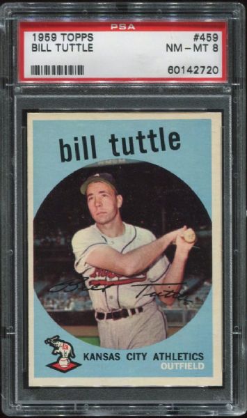 1959 Topps #459 Bill Tuttle PSA 8