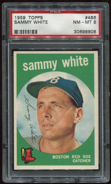 1959 Topps #486 Sammy White PSA 8