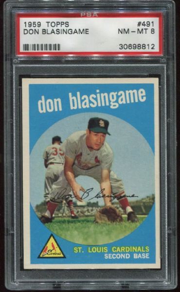 1959 Topps #491 Don Blasingame PSA 8