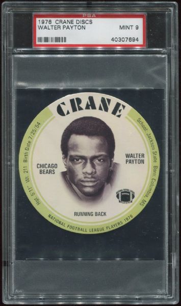 1976 Crane Discs Walter Payton Rookie PSA 9