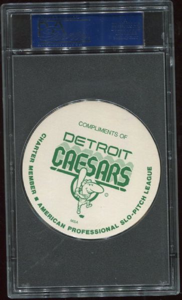1977 Detroit Caesars Discs Lou Brock PSA 9