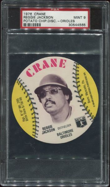 1976 Crane Discs Reggie Jackson - Orioles Variation PSA 9