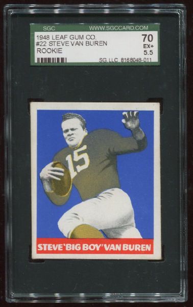 1948 Leaf Gum Co. #22 Steve Van Buren Rookie SGC 70