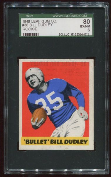1948 Leaf Gum Co. #36 Bill Dudley Rookie SGC 80
