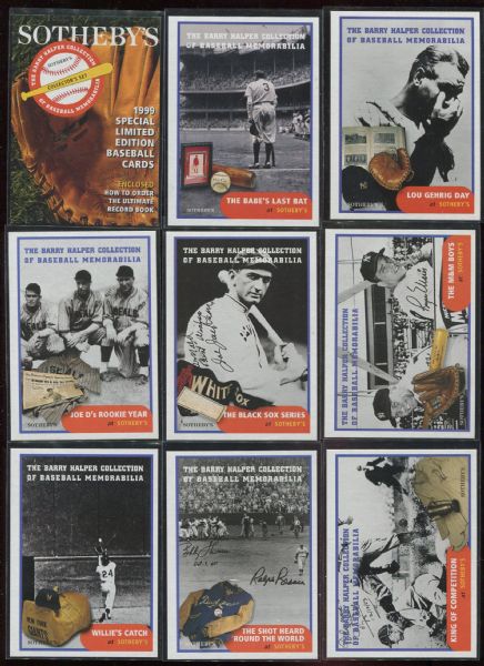 Barry Halper Collection Set of 16 Trading Cards