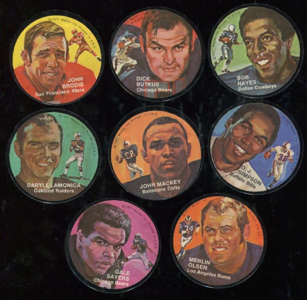 1971 Mattel Instant Replay Discs Lot of 8 with Sayers & Simpson