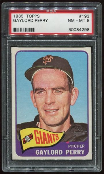 1965 Topps #193 Gaylord Perry PSA 8