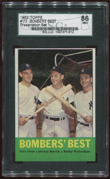 1963 Topps #173 Bombers' Best with Mickey Mantle SGC 86