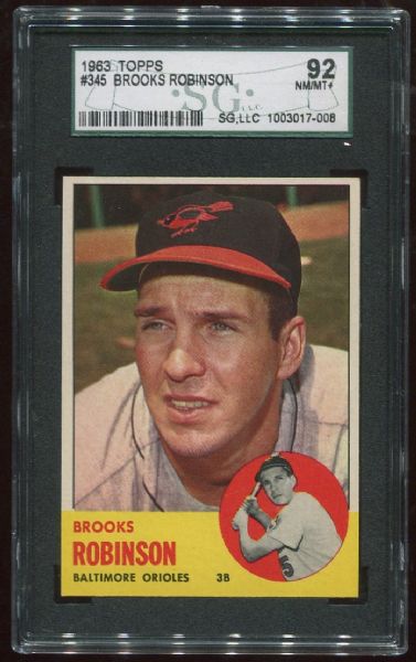 1963 Topps #345 Brooks Robinson SGC 92