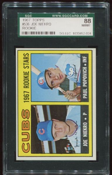 1967 Topps #536 Chicago Cubs Rookies SGC 88