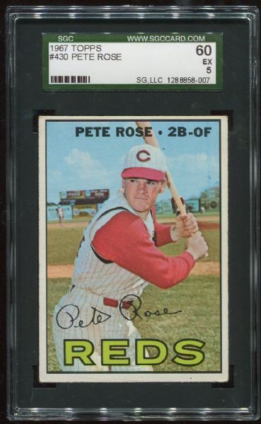 1967 Topps #430 Pete Rose SGC 60