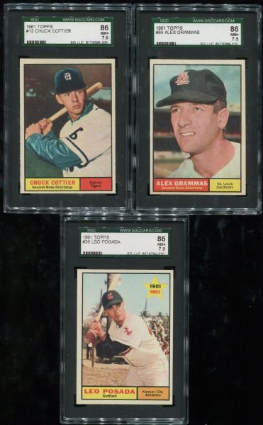 1961 Topps Lot of 6 Assorted SGC 84 & 86 with Minoso