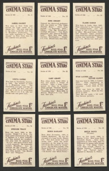 1936 Facchino's Cinema Stars Complete Set (100 Cards)