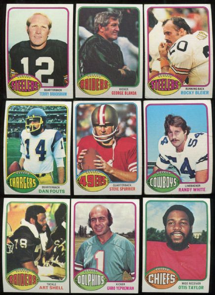 1976 Topps Football Lot of 175 Assorted