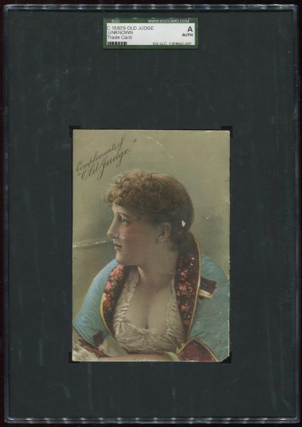 1880s Old Judge Cigarettes Trade Card Actress SGC Authentic