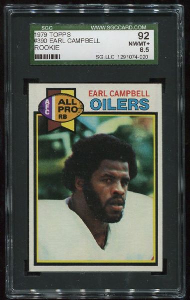 1979 Topps #390 Earl Campbell Rookie SGC 92
