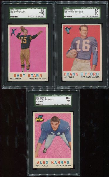 1959 Topps Lot of 3 SGC Graded with Starr