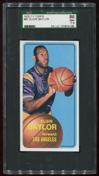 1970-71 Topps #65 Elgin Baylor SGC 86