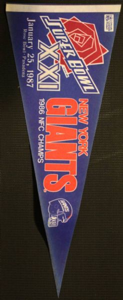 1986 New York Giants NFC & Super Bowl Champions Lot of 5 Pennants
