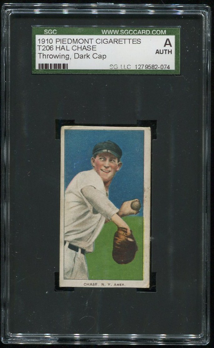 Carte De Baseball Hal Chase 1909-11 American Tobacco Company T206 – Casquette Noire – état Very Good