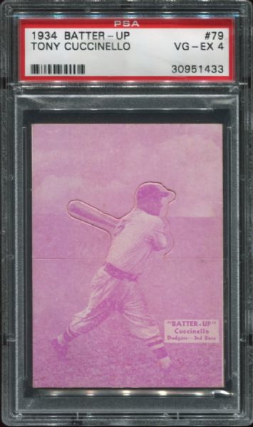 1934 Batter-Up #79 Tony Cuccinello PSA 4