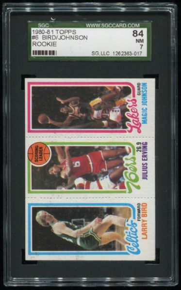 1980-81 Topps Complete Set with Larry Bird/Magic Johnson Rookie SGC 84