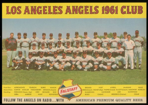 1961 Falstaff Beer Los Angeles Angels Team Photo