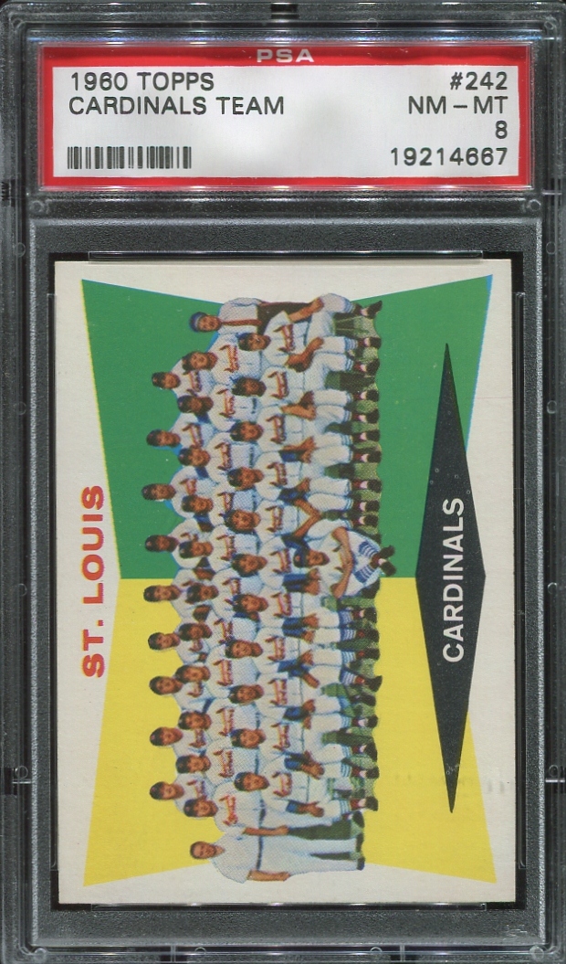 Lot Detail - 1960 Topps #242 St. Louis Cardinals Team PSA 8