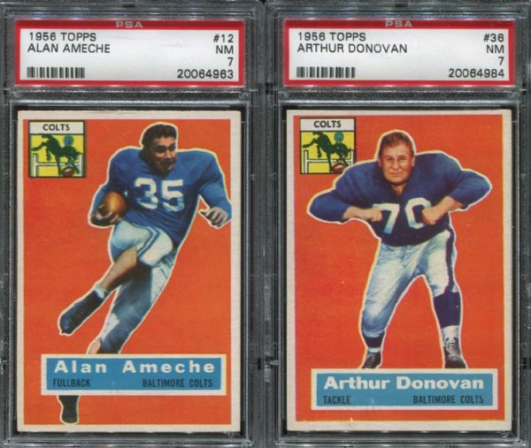 1956 Topps Lot of 2 Different Baltimore Colts PSA 7