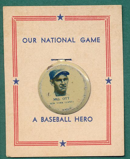 1938 Our National Game Mel Ott W/Card