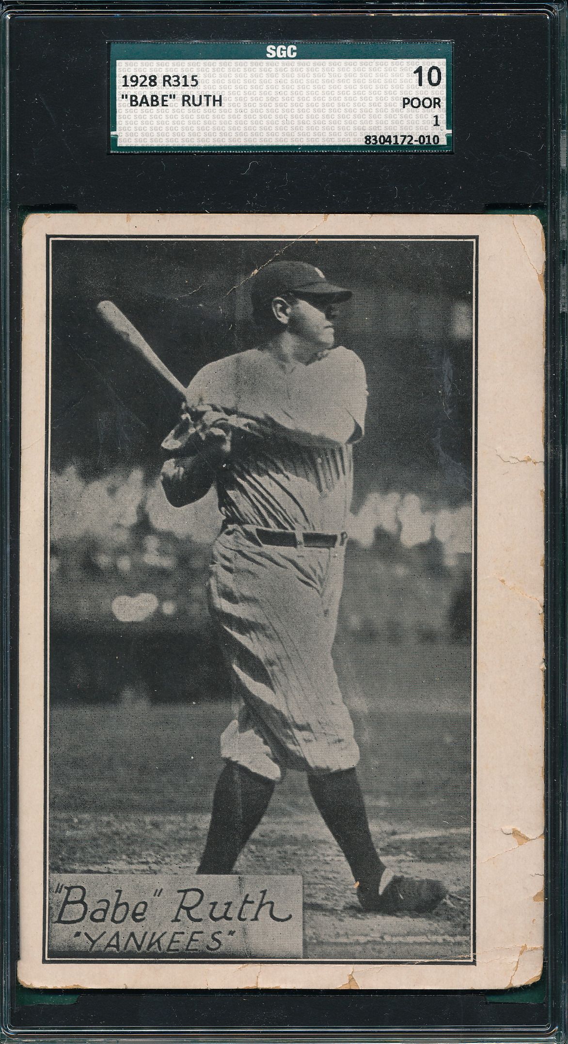 Lot Detail - 1928 R315 Babe Ruth SGC 10