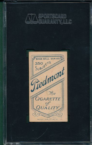1909-1911 T206 Bliss Piedmont Cigarettes SGC 40