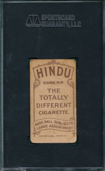 1909-1911 T206 Delehanty, Jim, Hindu Cigarettes SGC 10