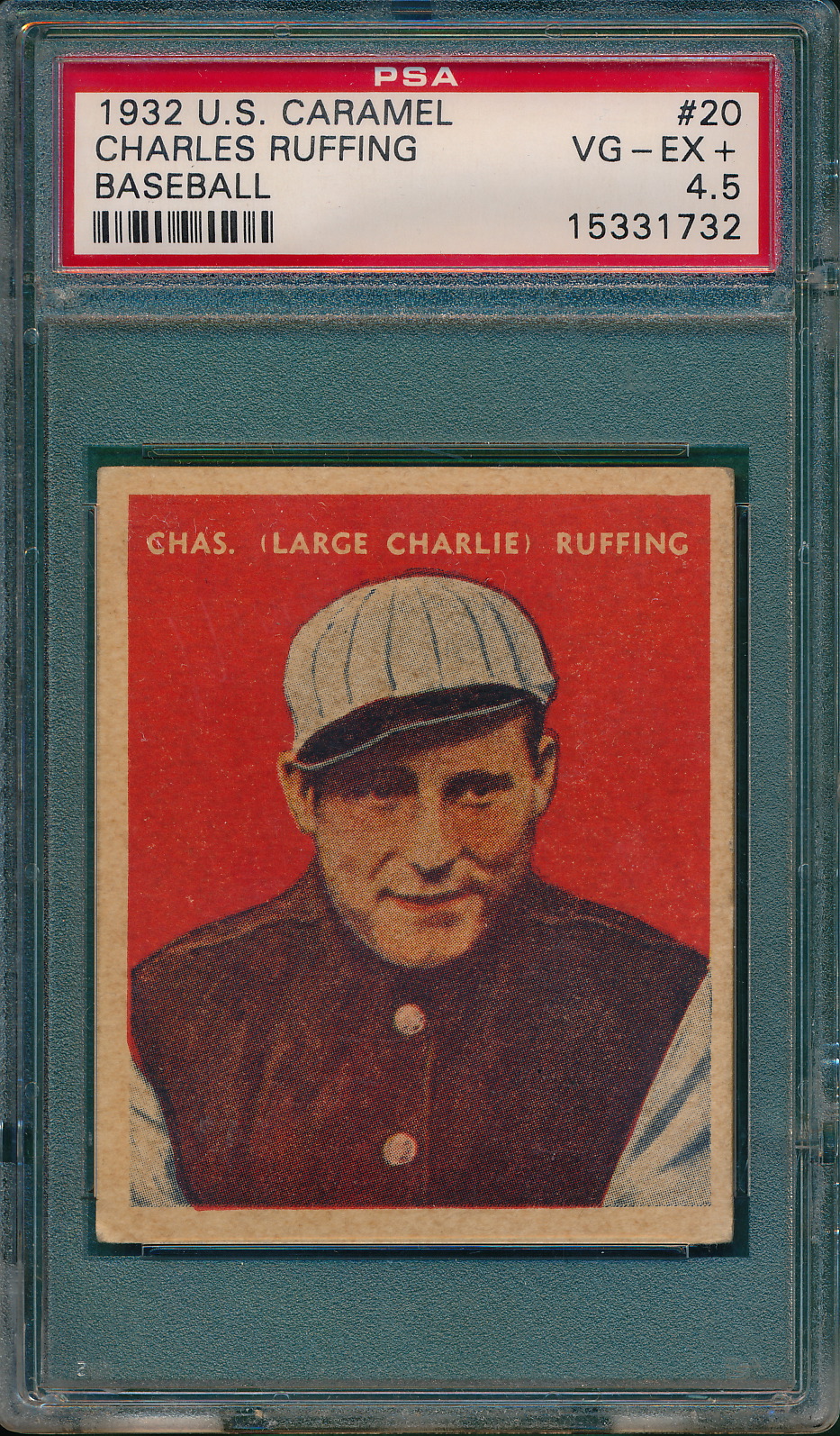 Lot Detail - 1932 US Caramel #20 Charles Ruffing PSA 4.5