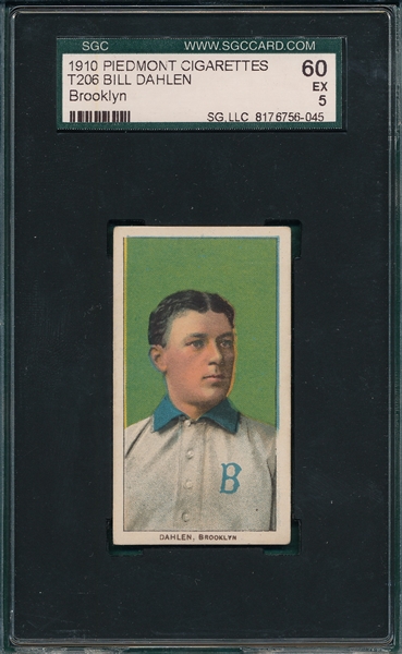1909-1911 T206 Dahlen, Brooklyn, Piedmont Cigarettes SGC 60 *SP*