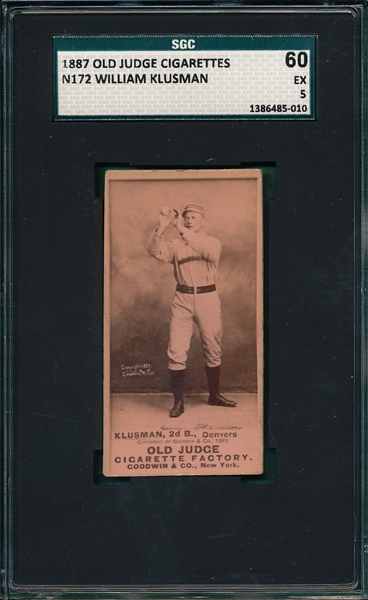 1887 N172 265-4 William Klusman Old Judge Cigarettes SGC 60 *Strong Image*