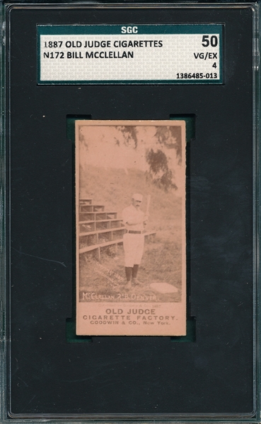 1887 N172 304-3 Bill McClellan Old Judge Cigarettes SGC 50 *Strong Image*