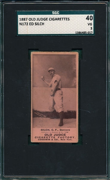 1887 N172 419-5 Ed Silch Old Judge Cigarettes SGC 40